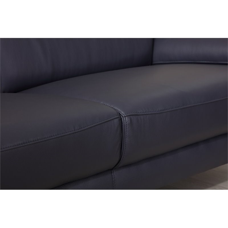 Titan Furnishings Modern Genuine Italian Leather Sectional in Blue
