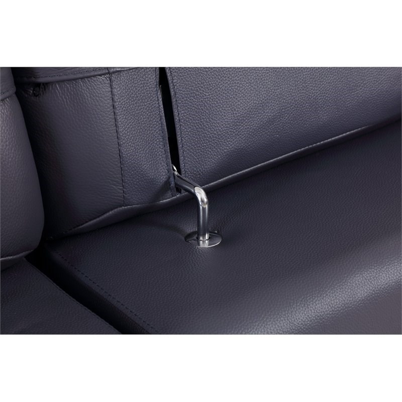 Titan Furnishings Modern Genuine Italian Leather Sectional in Blue