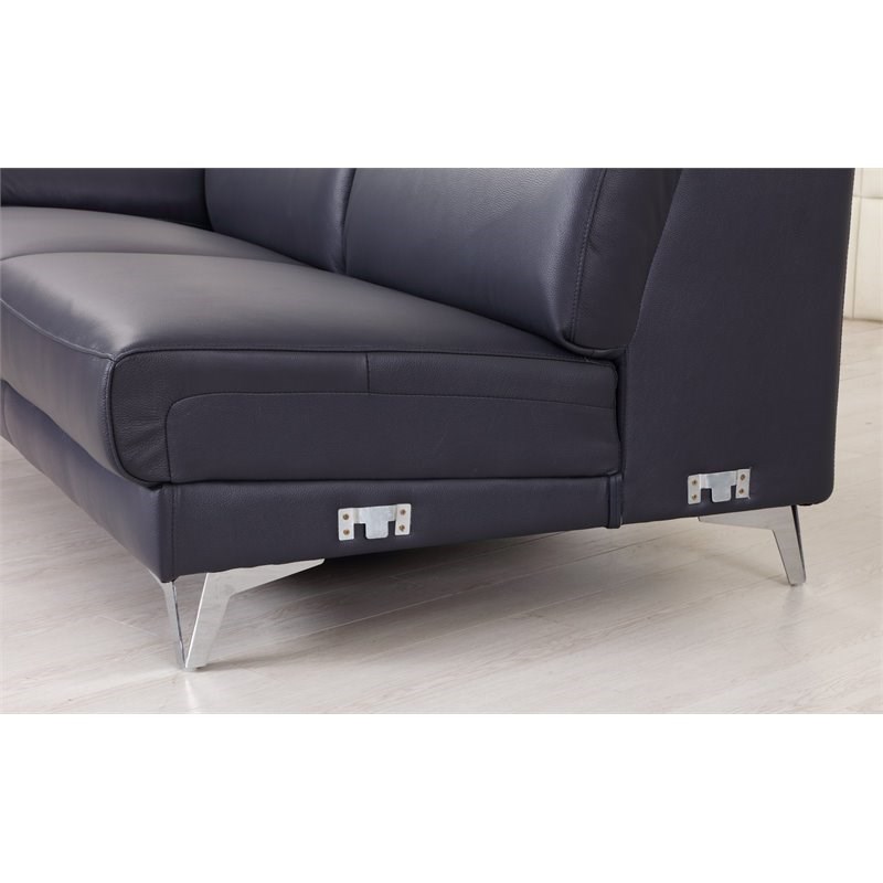 Titan Furnishings Modern Genuine Italian Leather Sectional in Blue