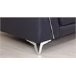 Titan Furnishings Modern Genuine Italian Leather Upholstered Sofa Set in Navy
