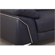 Titan Furnishings Modern Genuine Italian Leather Upholstered Sofa Set in Navy