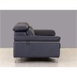Titan Furnishings Modern Genuine Italian Leather Upholstered Sofa Set in Navy