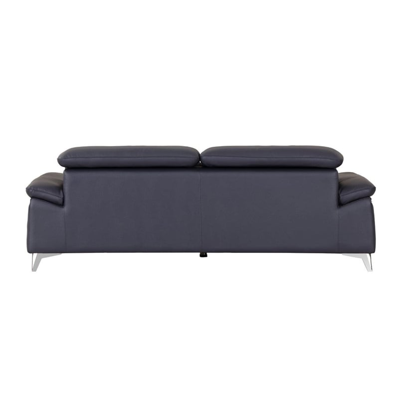 Titan Furnishings Modern Genuine Italian Leather Sofa & Loveseat Set in Navy