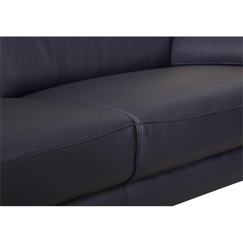 Titan Furnishings Modern Genuine Italian Leather Sofa & Loveseat Set in Navy