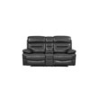 Titan Furnishings Modern Faux Leather Console Loveseat in Gray