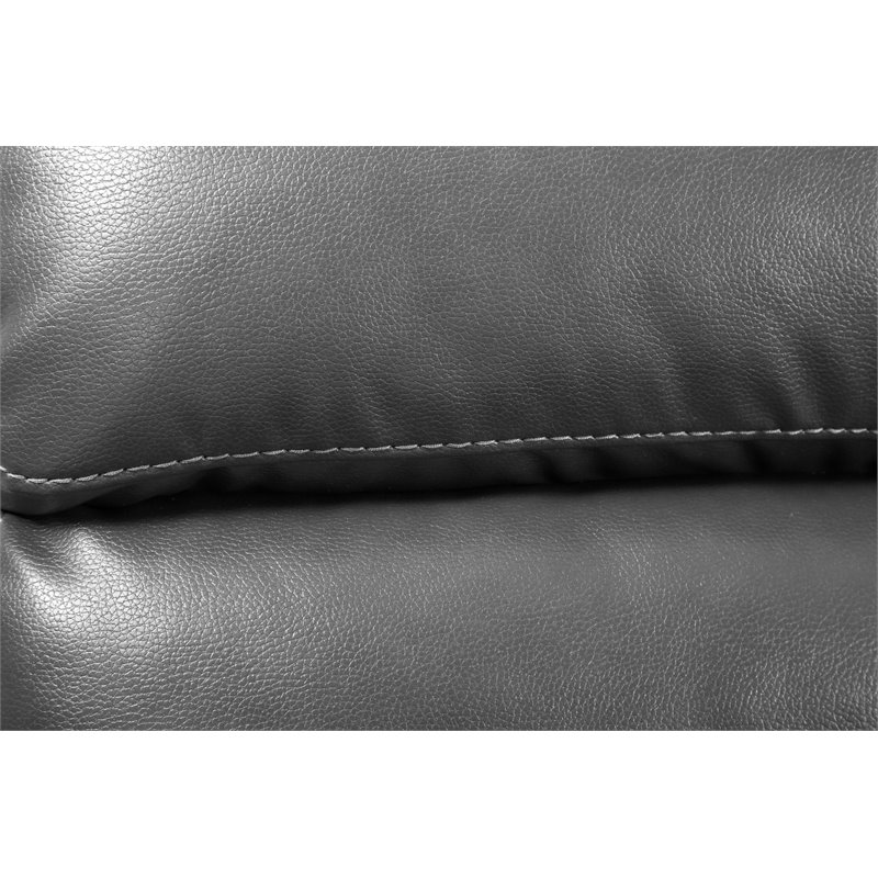 Titan Furnishings Modern Faux Leather Console Loveseat in Gray