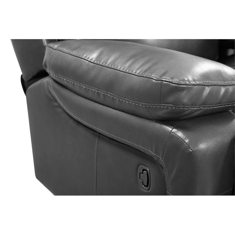 Titan Furnishings Modern Faux Leather Console Loveseat in Gray