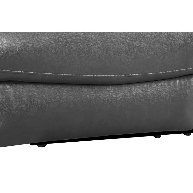Titan Furnishings Modern Faux Leather Console Loveseat in Gray
