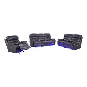 titan furnishings modern leather air power reclining sofa set