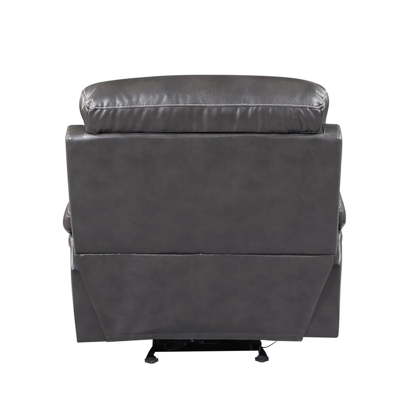 Titan Furnishings Modern Faux Leather Power Reclining Chair in Gray