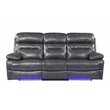 Titan Furnishings Modern Faux Leather Power Reclining Sofa in Gray
