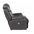 Titan Furnishings Modern Faux Leather Power Reclining Sofa in Gray