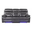 Titan Furnishings Modern Faux Leather Power Reclining Sofa in Gray