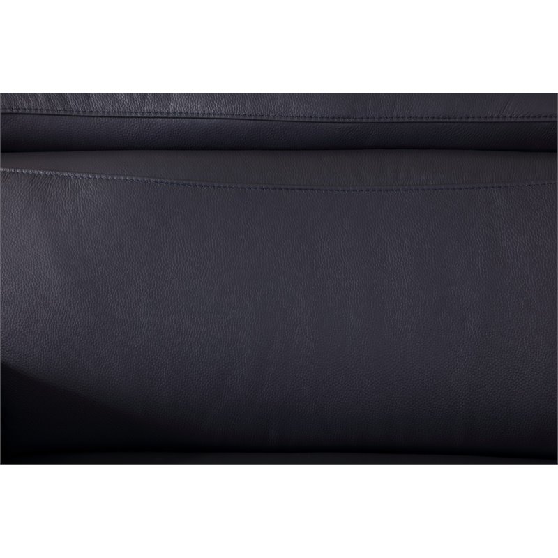 Titan Furnishings Modern Genuine Italian Leather Loveseat in Navy