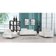 Titan Furnishings Modern Genuine Italian Leather Upholstered Sofa Set in White