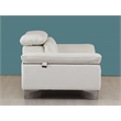 Titan Furnishings Modern Genuine Italian Leather Upholstered Sofa Set in White