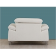 Titan Furnishings Modern Genuine Italian Leather Upholstered Sofa Set in White