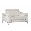 Titan Furnishings Modern Genuine Italian Leather Upholstered Sofa Set in White