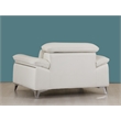 Titan Furnishings Modern Genuine Italian Leather Upholstered Sofa Set in White