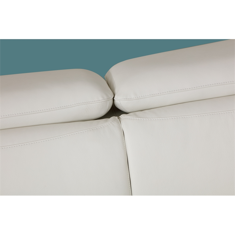 Titan Furnishings Modern Genuine Italian Leather Upholstered Sofa Set in White