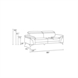 Titan Furnishings Modern Genuine Italian Leather Upholstered Sofa Set in White