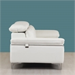 Titan Furnishings Modern Genuine Italian Leather Upholstered Sofa Set in White