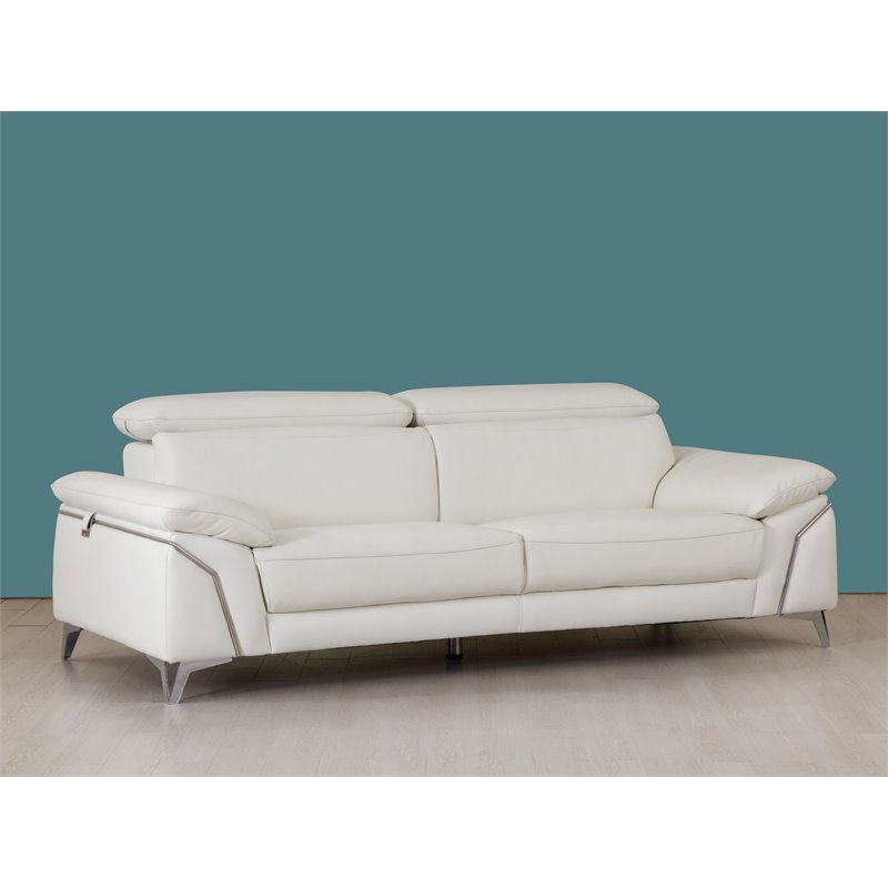 Titan Furnishings Modern Genuine Italian Leather Sofa & Loveseat Set  in White