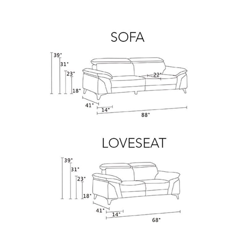 Titan Furnishings Modern Genuine Italian Leather Sofa & Loveseat Set  in White
