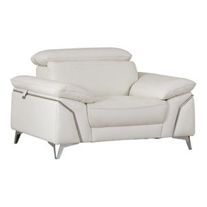 Titan Furnishings 31&quot Modern Genuine Italian Leather Chair in White