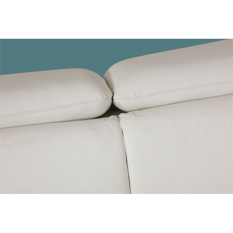 Titan Furnishings Modern Genuine Italian Leather Loveseat in White