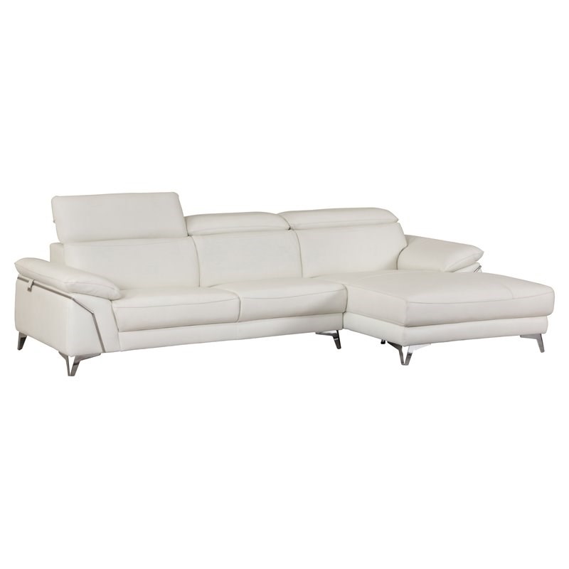 Titan Furnishings Modern Genuine Italian Leather Sectional in White
