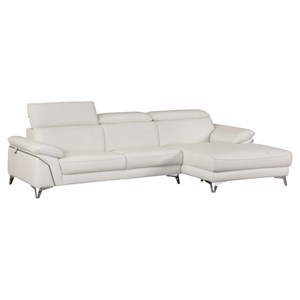 Titan Furnishings Modern Genuine Italian Leather Sectional in White