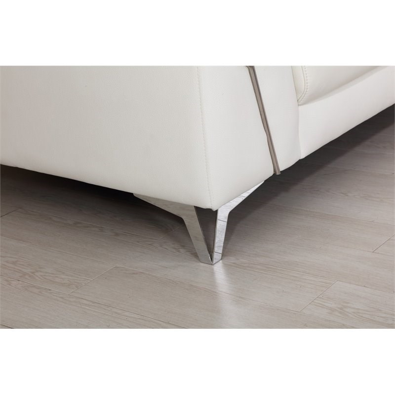 Titan Furnishings Modern Genuine Italian Leather Sectional in White