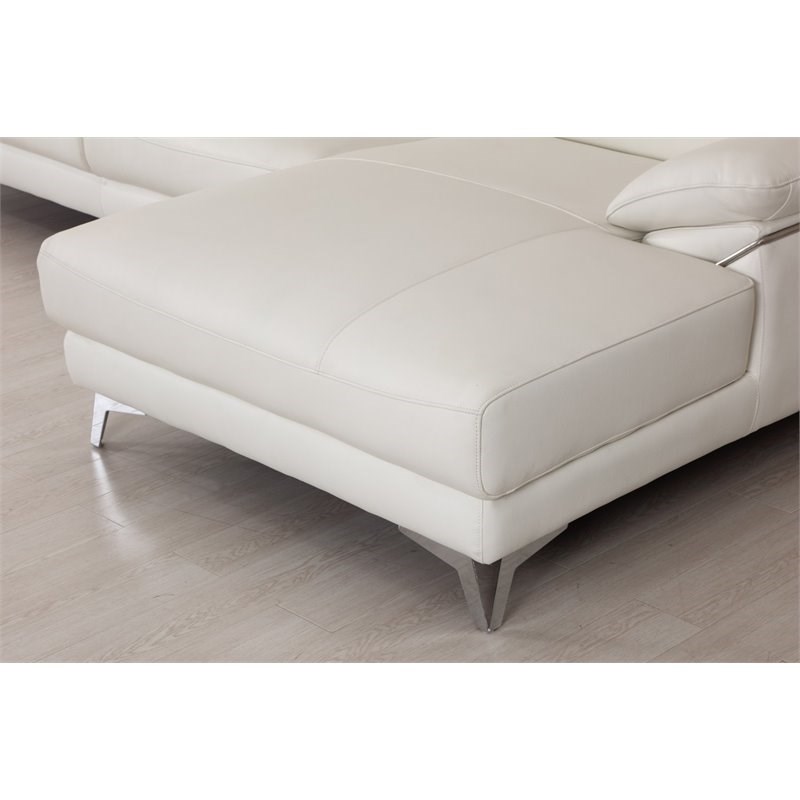 Titan Furnishings Modern Genuine Italian Leather Sectional in White