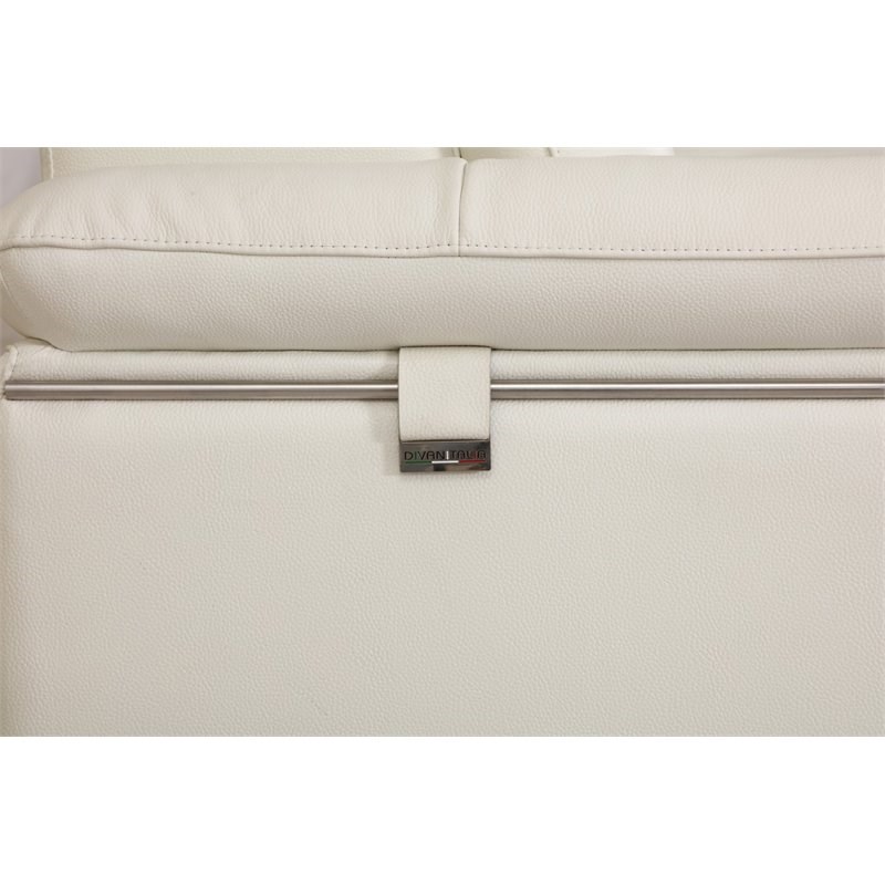 Titan Furnishings Modern Genuine Italian Leather Sectional in White