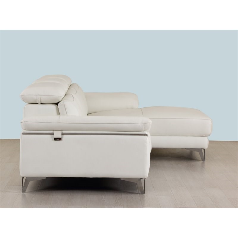 Titan Furnishings Modern Genuine Italian Leather Sectional in White