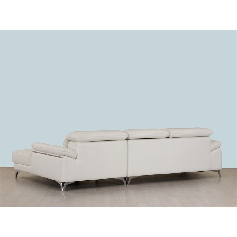 Titan Furnishings Modern Genuine Italian Leather Sectional in White