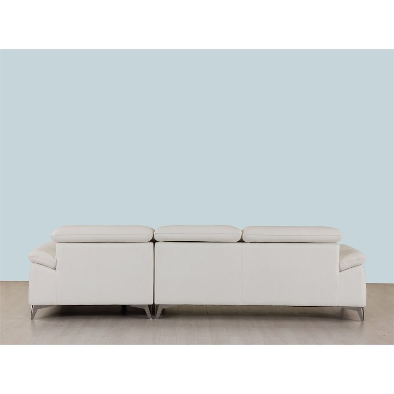 Titan Furnishings Modern Genuine Italian Leather Sectional in White