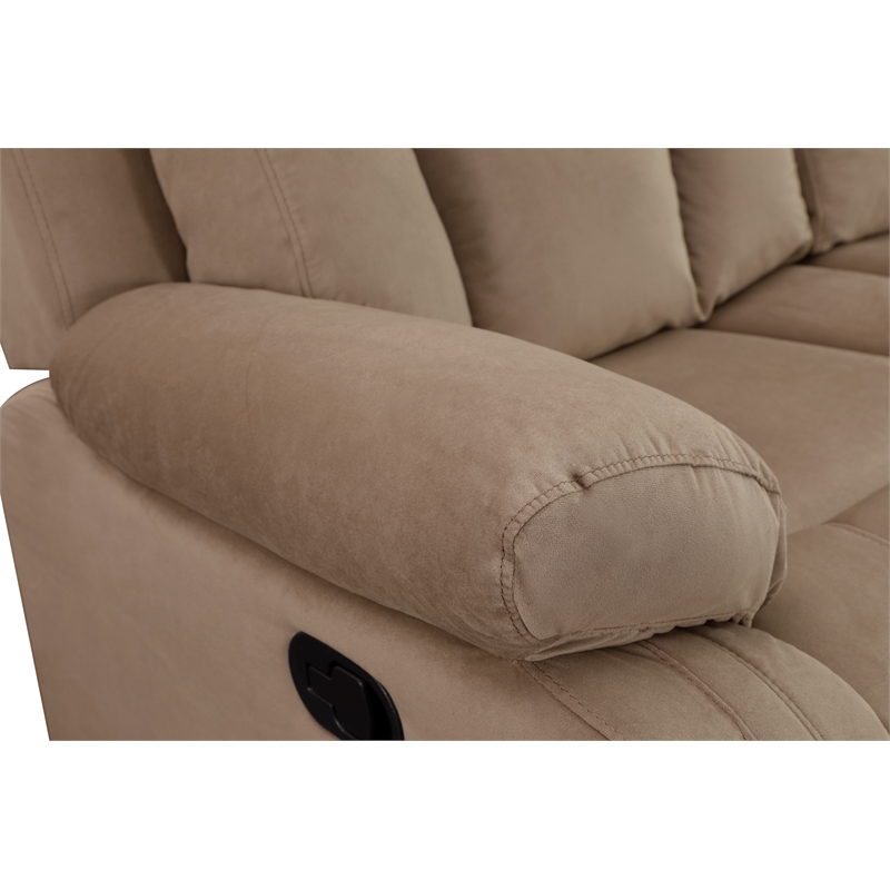 Titan Furnishings Transitional Microfiber Fabric Sofa Set in Beige