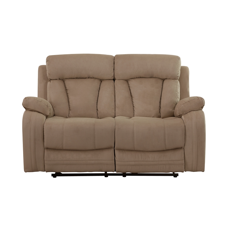 Titan Furnishings Transitional Microfiber Fabric Sofa and Loveseat in Beige