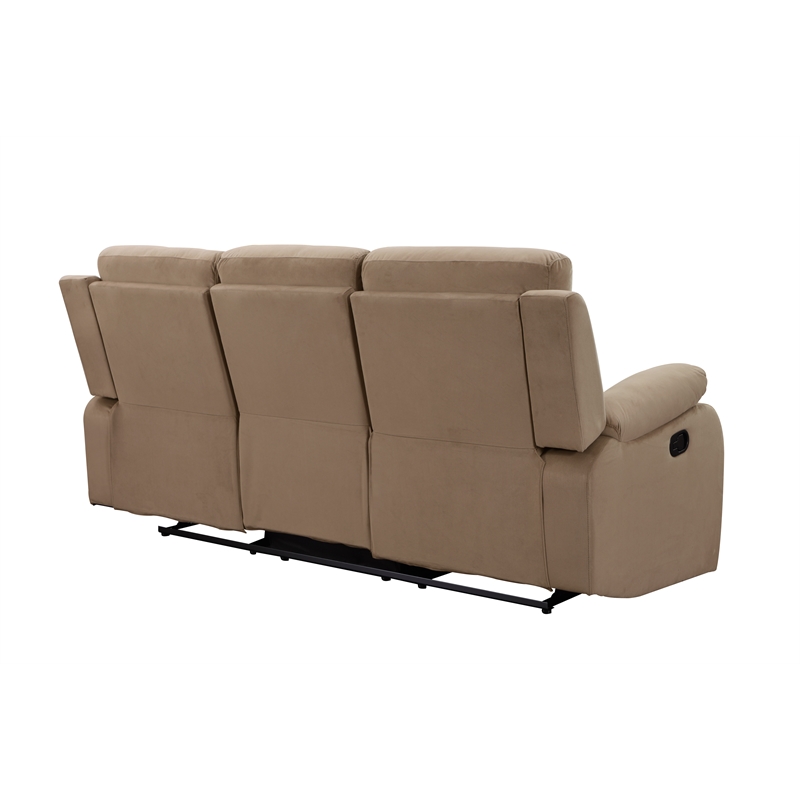 Titan Furnishings Transitional Microfiber Fabric Sofa and Loveseat in Beige