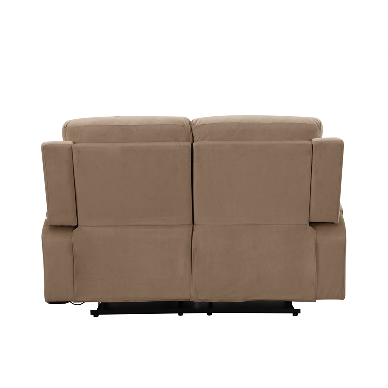 Titan Furnishings Transitional Microfiber Fabric Loveseat in Beige