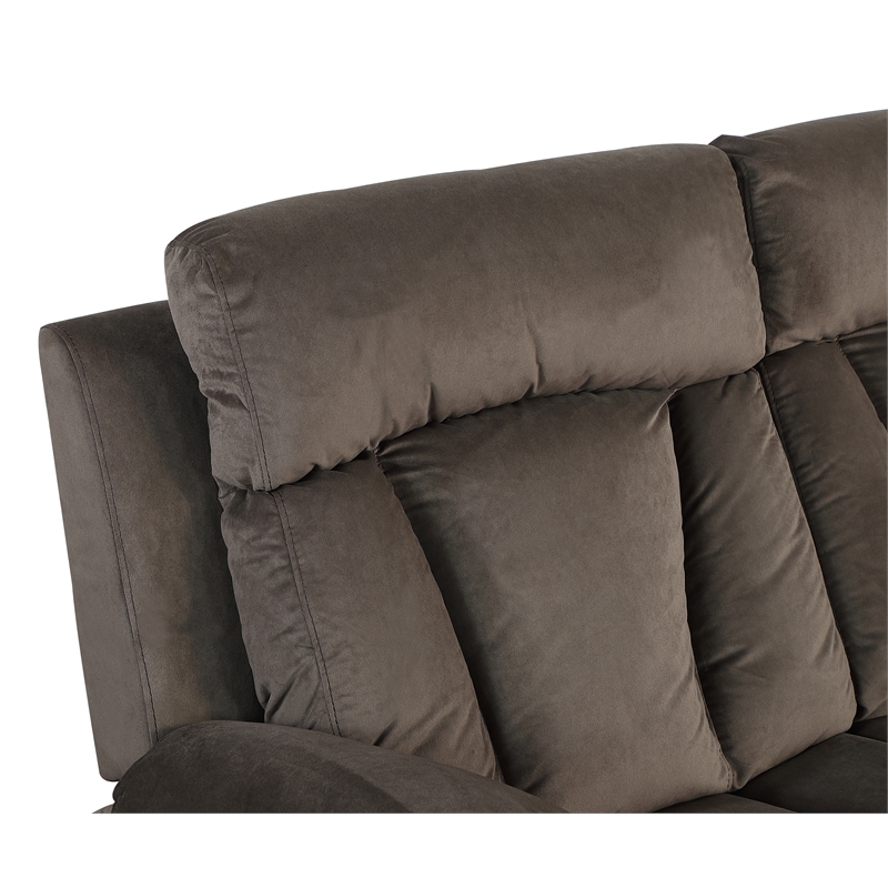 Titan Furnishings Transitional Microfiber Fabric Sofa and Loveseat in Brown