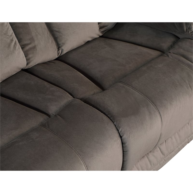 Titan Furnishings Transitional Microfiber Fabric Sofa and Loveseat in Brown