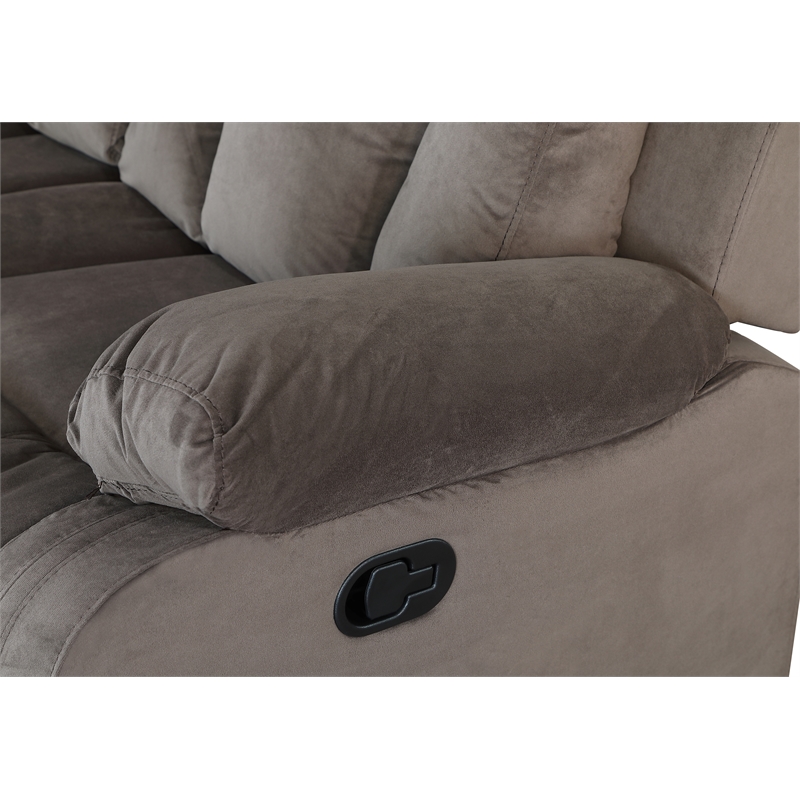 Titan Furnishings Transitional Microfiber Fabric Sofa and Loveseat in Brown