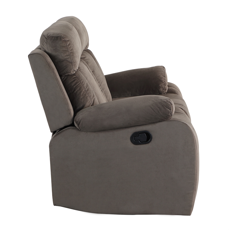 Titan Furnishings Transitional Microfiber Fabric Sofa and Loveseat in Brown