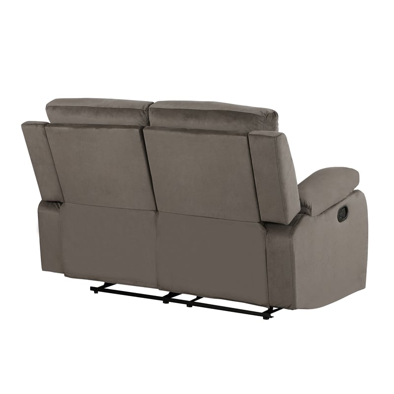 Titan Furnishings Transitional Microfiber Fabric Sofa and Loveseat in Brown