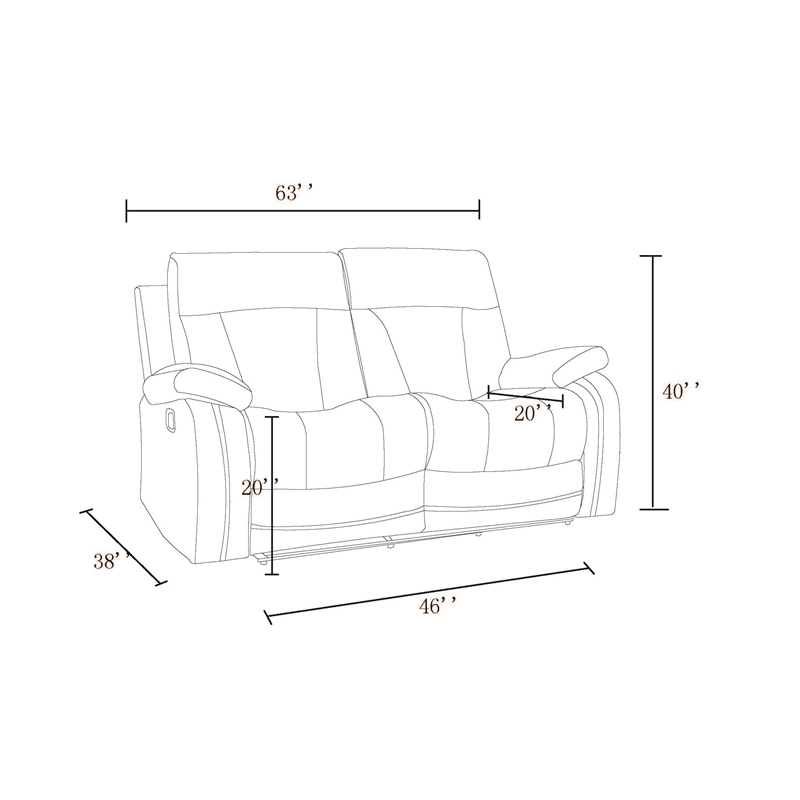 Titan Furnishings Transitional Microfiber Fabric Sofa and Loveseat in Brown