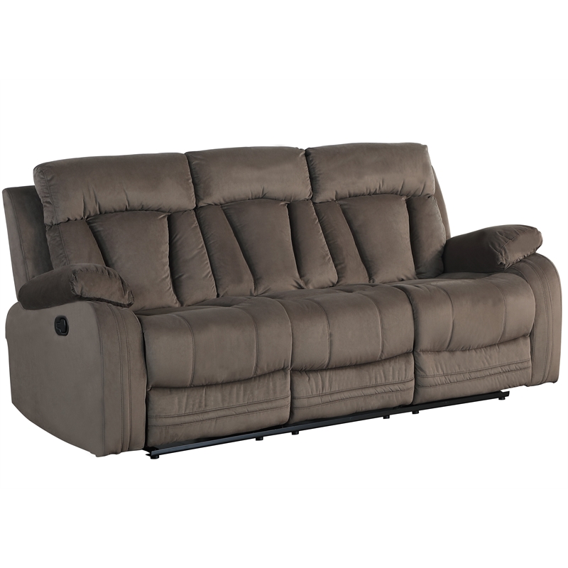 Titan Furnishings Transitional Microfiber Fabric Sofa and Loveseat in Brown