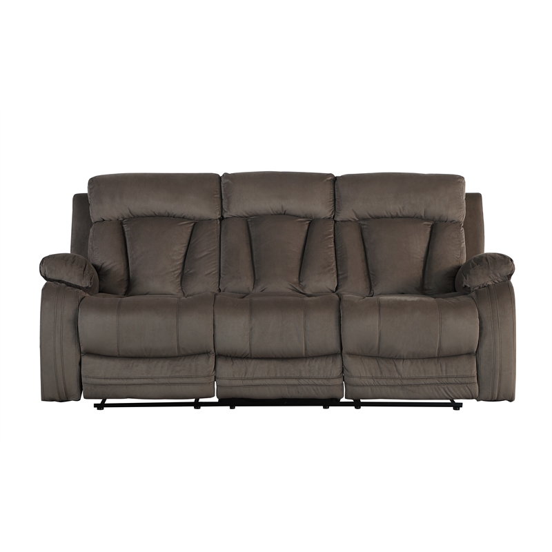 Titan Furnishings Transitional Microfiber Fabric Sofa and Loveseat in Brown